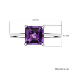 African Amethyst Ring in Rhodium Overlay Sterling Silver 1.53 Ct.