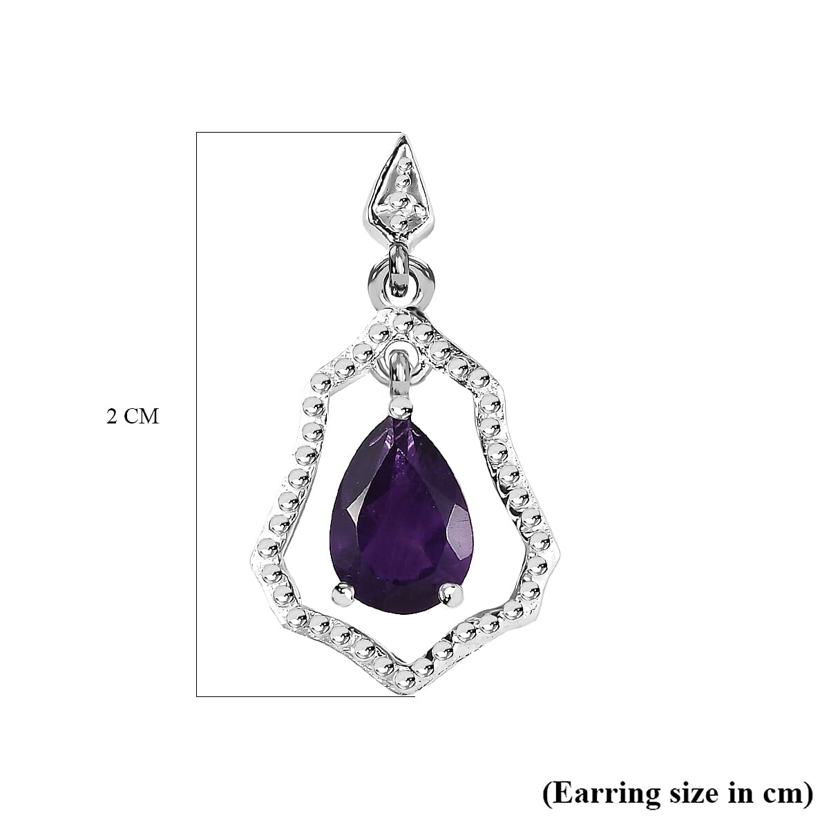 Amethyst Solitaire Dangle Earrings in Sterling Silver 1.33 Ct. 7548599 5