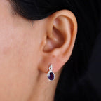 Amethyst Solitaire Earrings in Sterling Silver 1.50 Ct.
