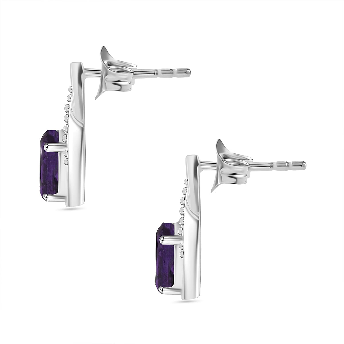 Amethyst Solitaire Earrings in Sterling Silver 1.50 Ct. 7808132 5
