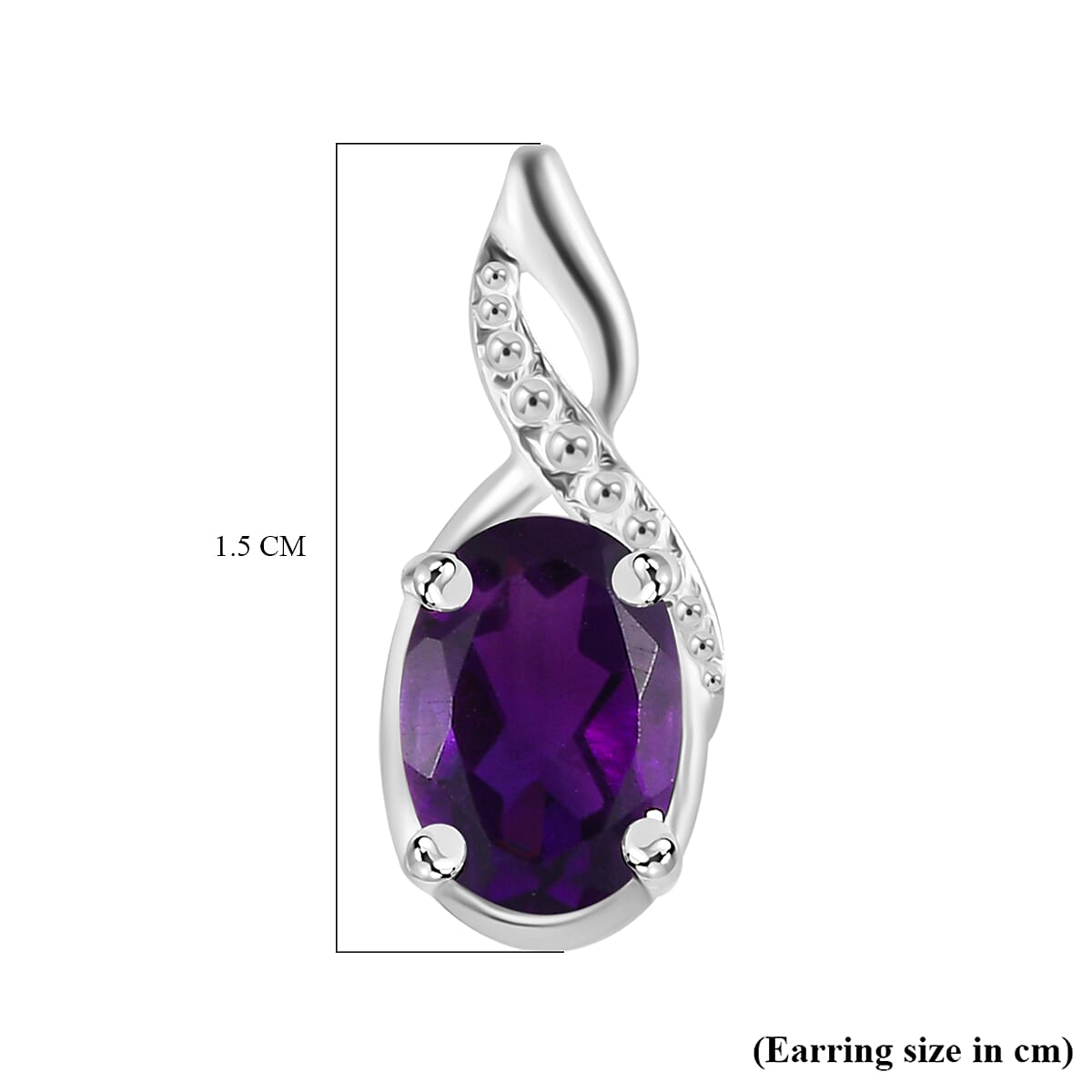Amethyst Solitaire Earrings in Sterling Silver 1.50 Ct. 7808132 6