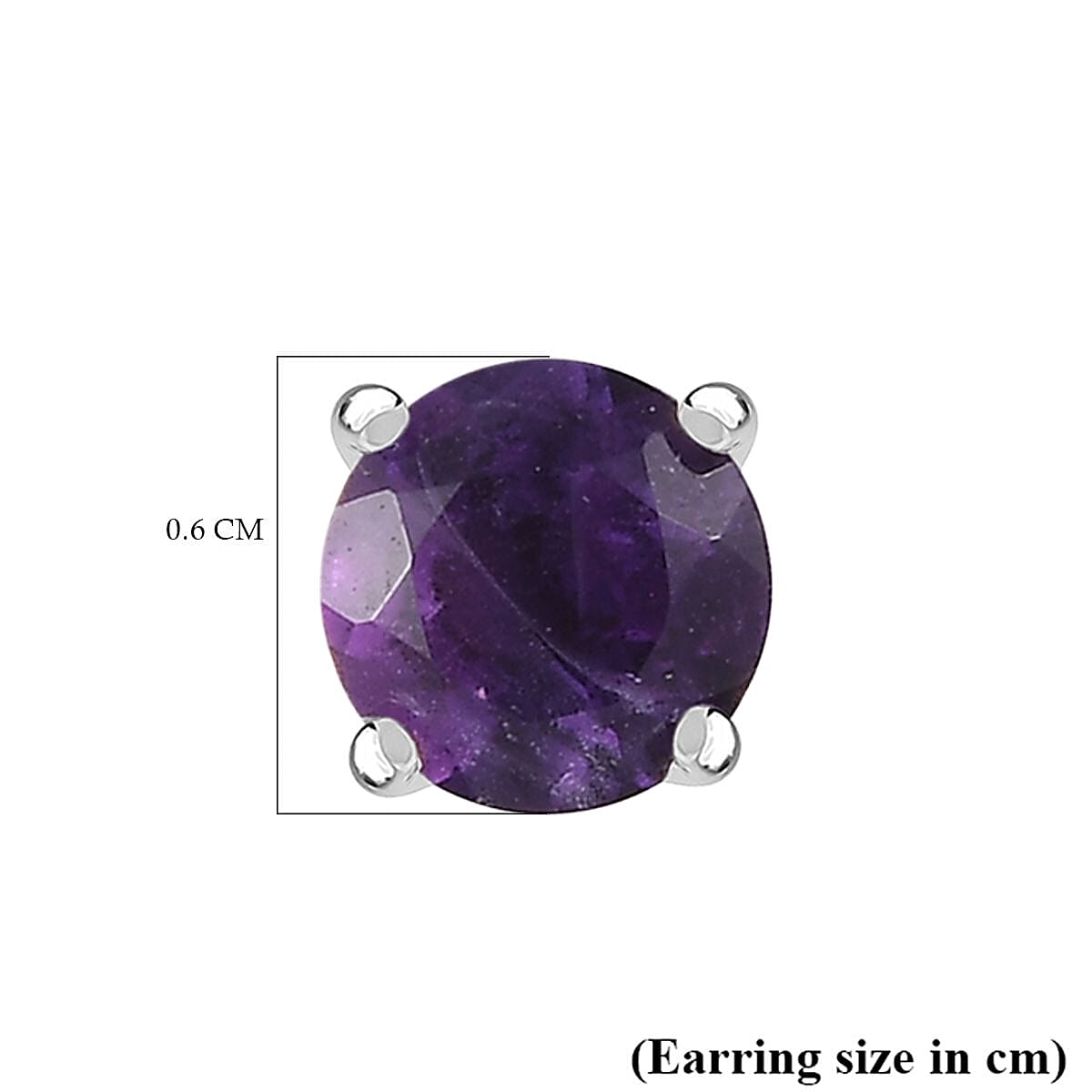 Amethyst Solitaire Stud Earrings in Platinum Overlay Sterling Silver 7746228 6