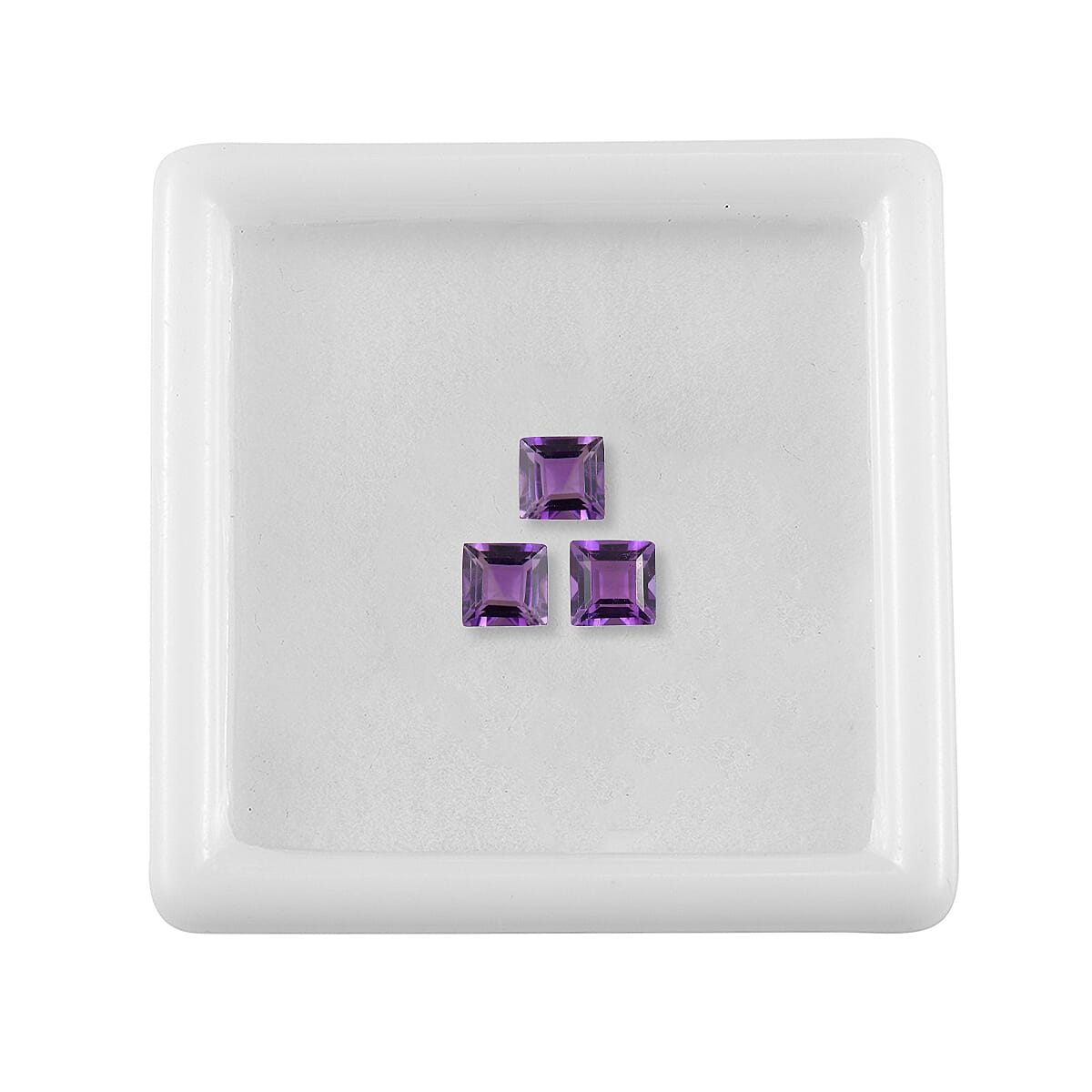 Set of 3 African Amethyst Loose Gemstones in Square Shape 0.91 Ct. 8063626 4