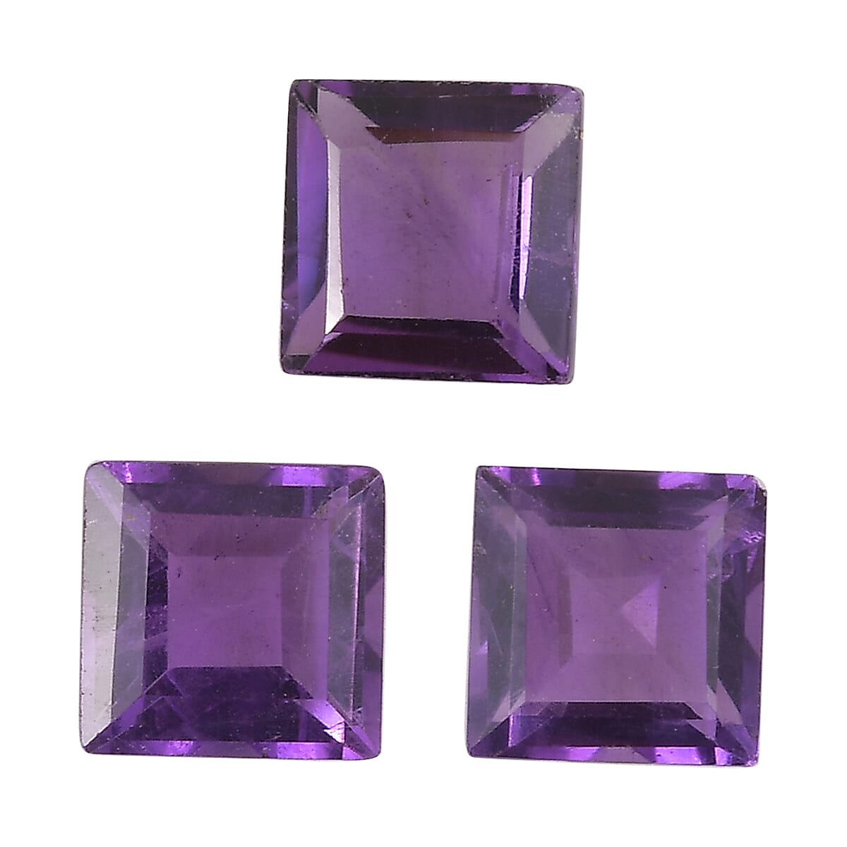 Set of 3 African Amethyst Loose Gemstones in Square Shape 0.81 Ct. 8063627 0