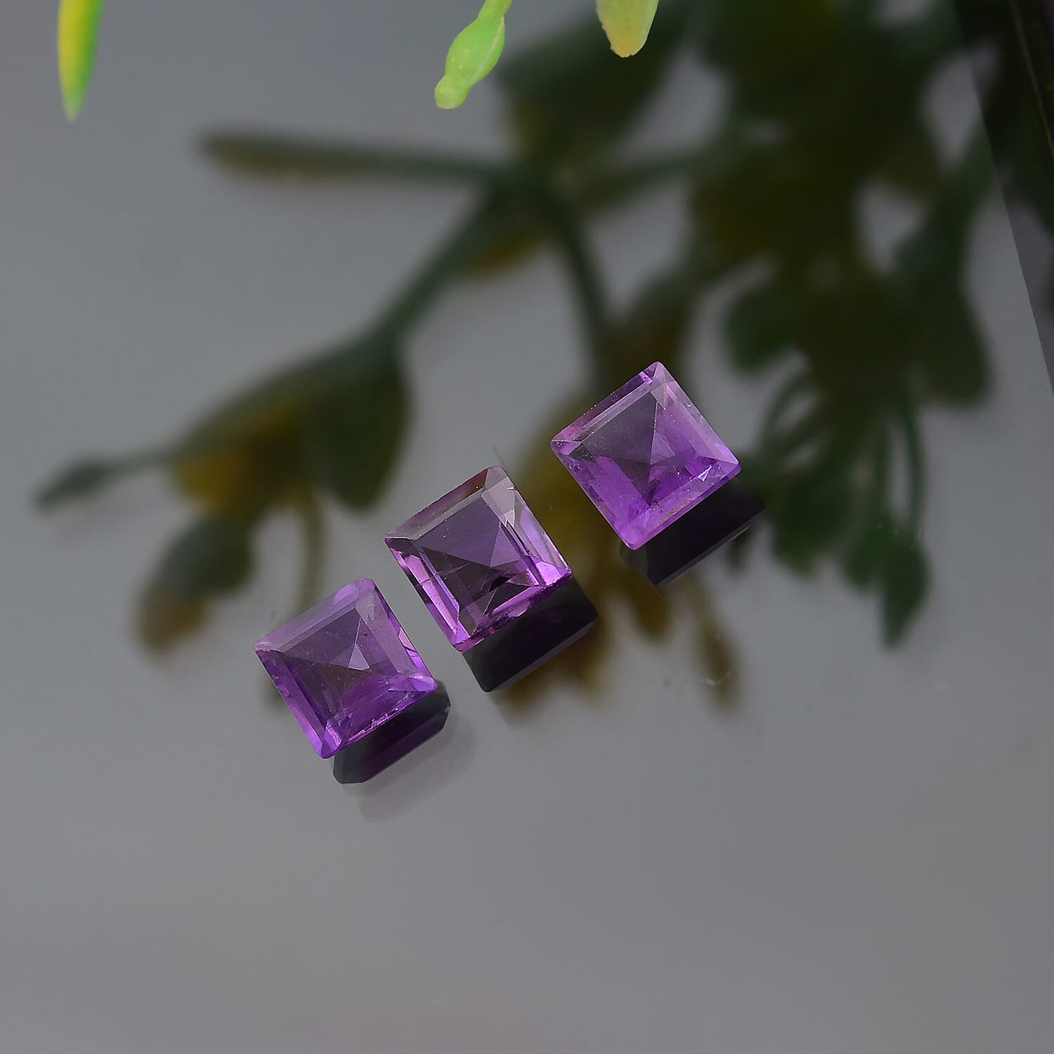 Set of 3 African Amethyst Loose Gemstones in Square Shape 0.81 Ct. 8063627 2