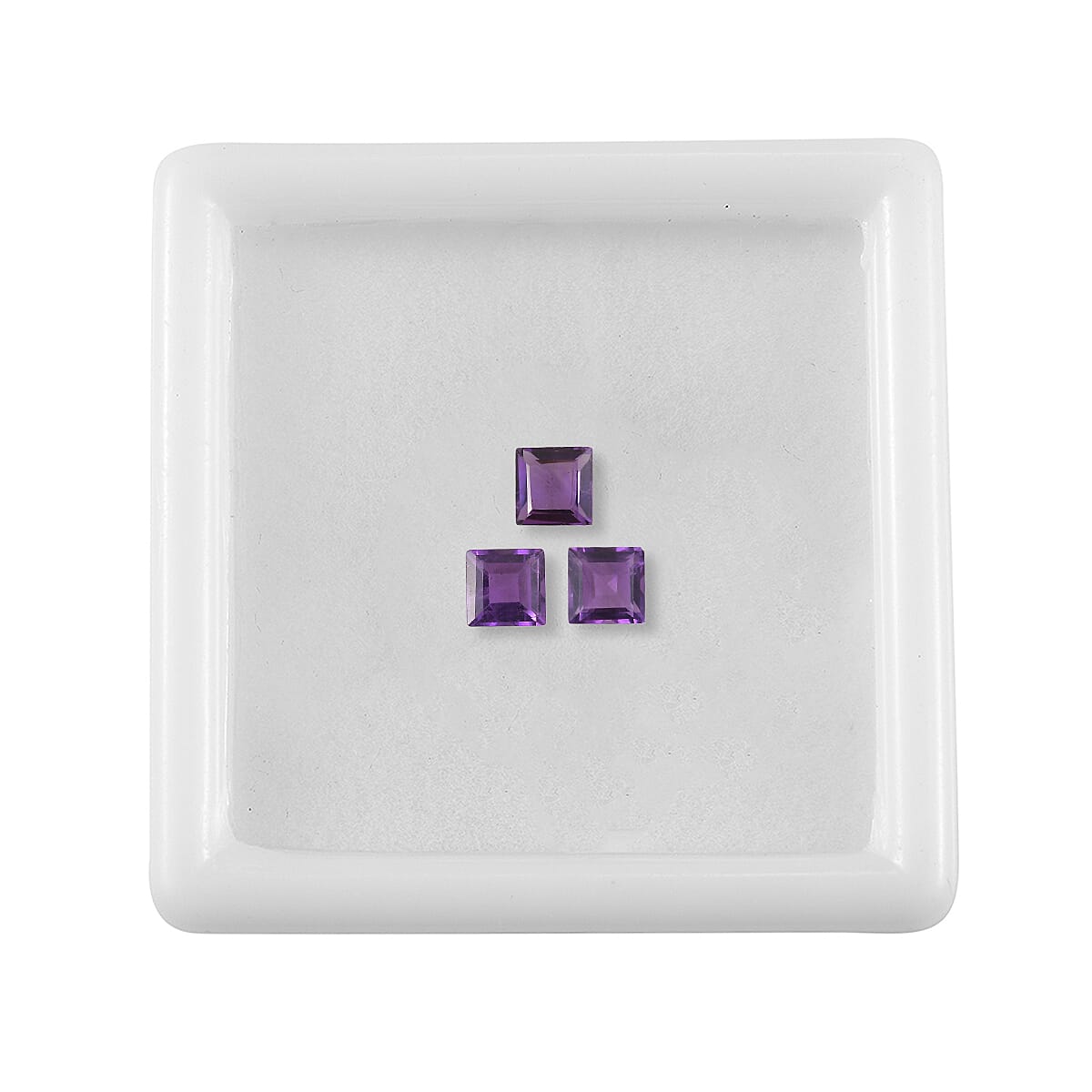 Set of 3 African Amethyst Loose Gemstones in Square Shape 0.81 Ct. 8063627 4