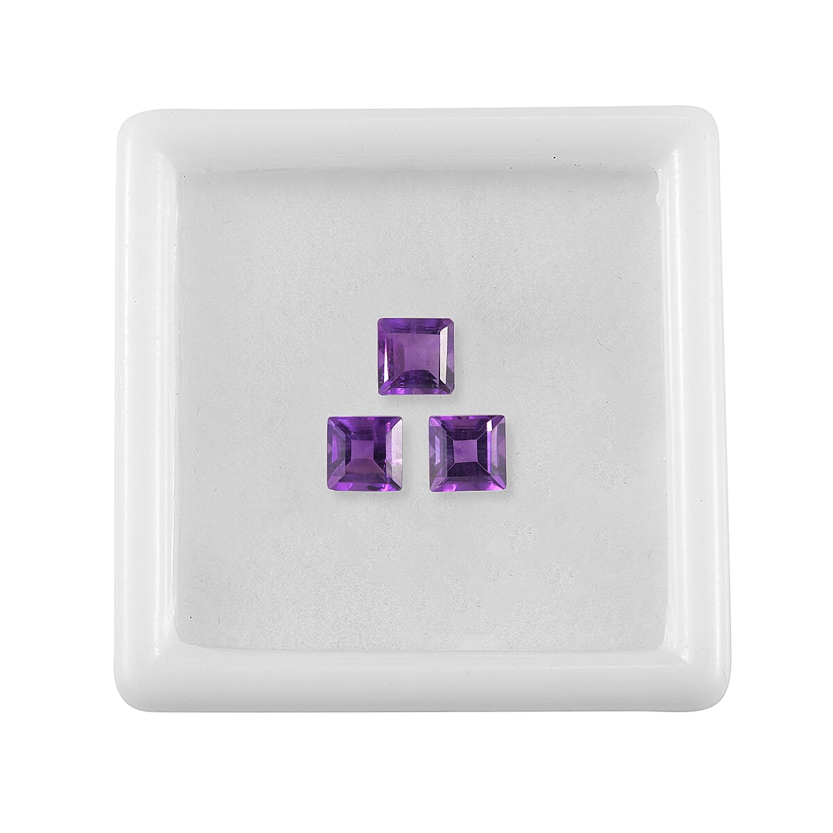 Set of 3 African Amethyst Loose Gemstones in Square Shape 1.86 Ct. 8063628 4