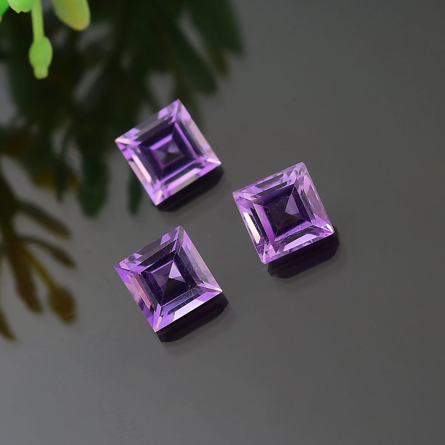 Set of 3 African Amethyst Loose Gemstones in Square Shape 2.57 Ct. 8063630 1