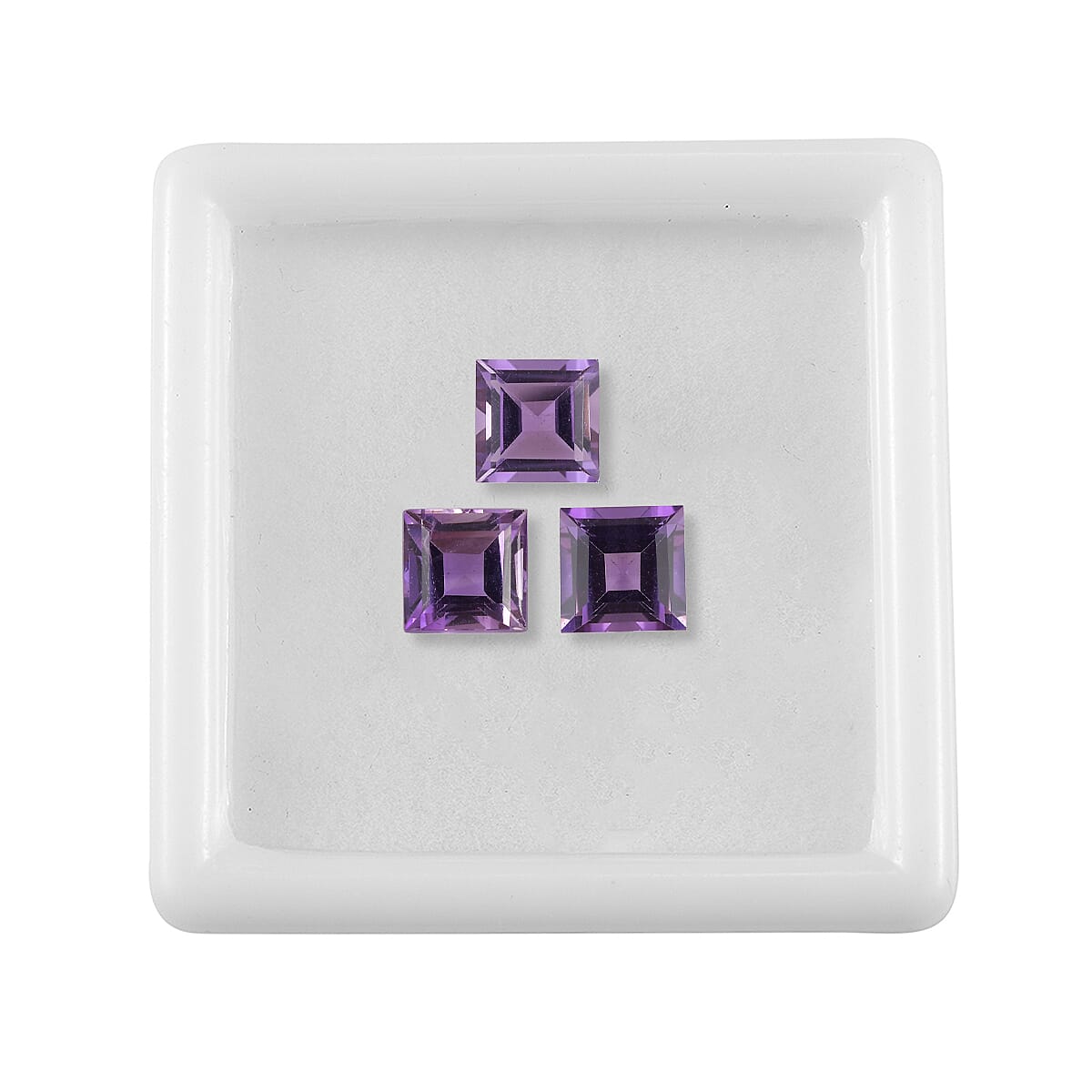 Set of 3 African Amethyst Loose Gemstones in Square Shape 2.57 Ct. 8063630 3