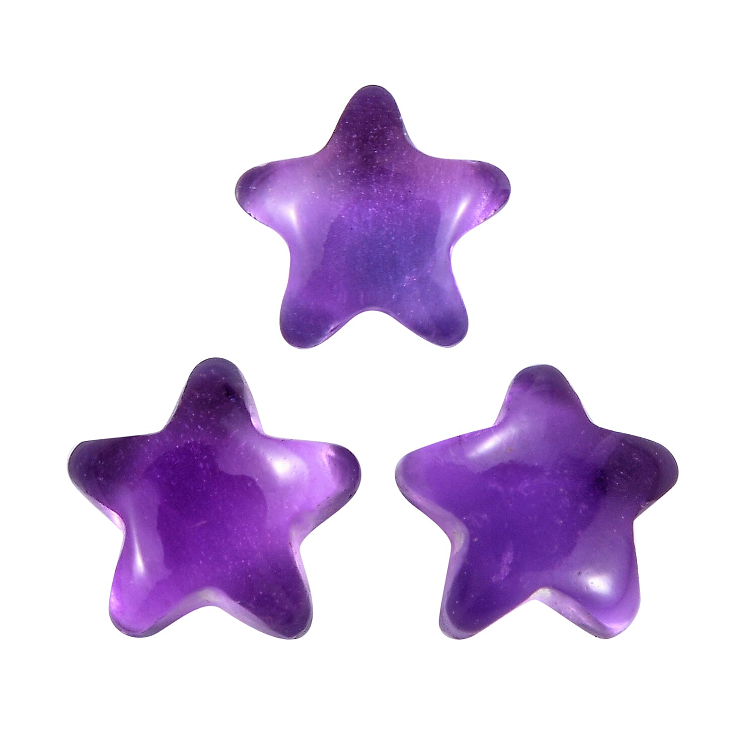 Set of 3 African Amethyst Loose Gemstones in Star Shape 0.92 Ct. 8063633 0