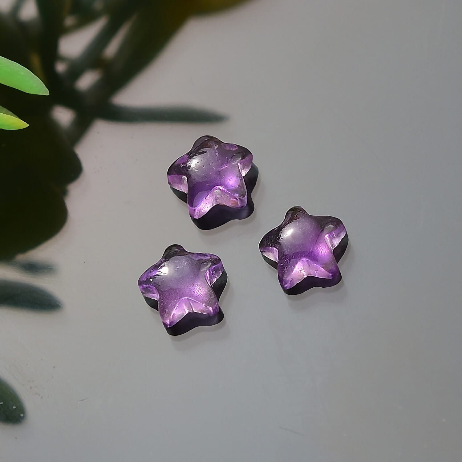 Set of 3 African Amethyst Loose Gemstones in Star Shape 0.92 Ct. 8063633 1