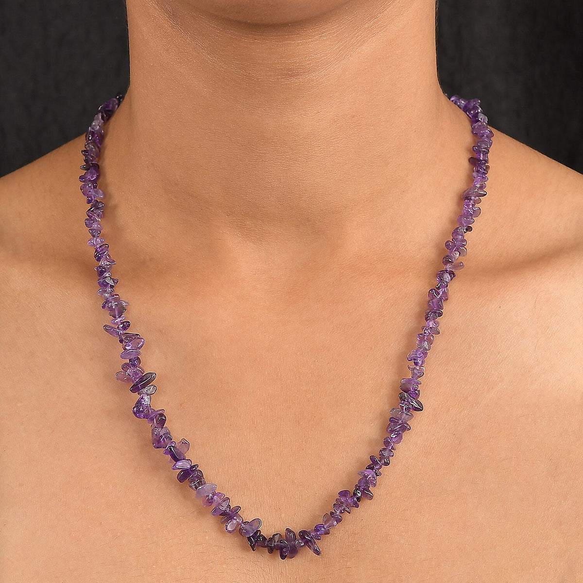 African Amethyst Stone Necklace (Size - 30) 135.00 Ct. 8203451 2