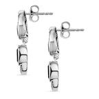 AAA African Amethyst & White Zircon Dangling Earring in Rhodium Overlay Sterling Silver 2.18 Ct.