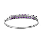Bank Holiday Monday Bonanza-Amethyst and Natural Zircon Half-Eternity Bangle (Size - 7.5) 9.66 Ct.