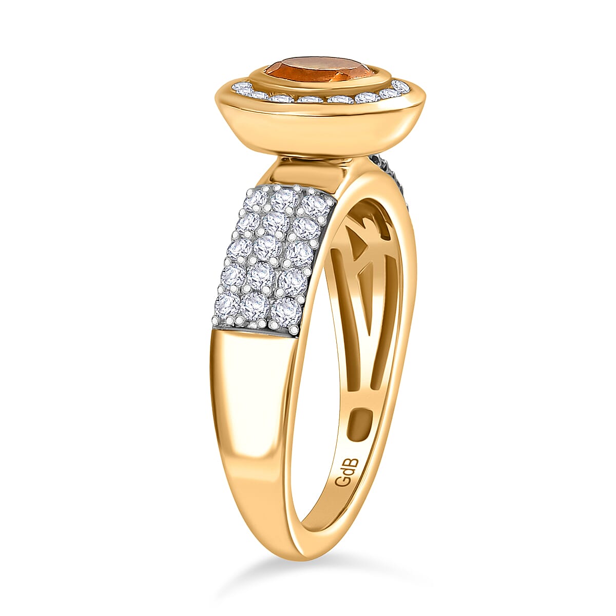 African Amethyst &amp; White Zircon Ring in Yellow Gold Tone 4.10 Ct. 8036884 3