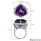 Canela Amethyst & Natural Zircon Ring in Platinum Overlay Sterling Silver 20.00 Ct