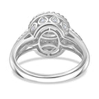 African Amethyst & White Zircon Ring in Rhodium Overlay Sterling Silver 2.41 Ct.
