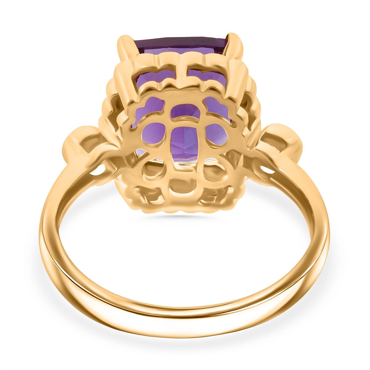Rose de Morrocco Amethyst, White Zircon Ring in Vermeil Rose Gold Plated Sterling 3.40 Ct. 7827459 5
