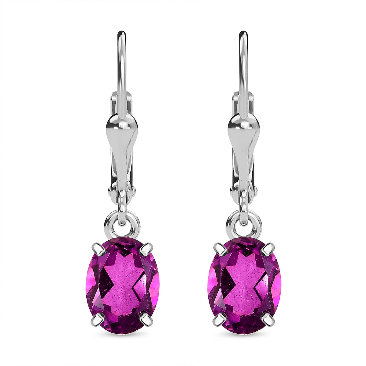 Rubellite Colour Quartz Lever Back Earrings in Sterling Silver 3.00  Ct. 7859887 0
