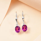 Rubellite Colour Quartz Lever Back Earrings Sterling Silver  3.00  Ct.