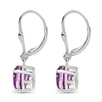Rubellite Colour Quartz Lever Back Earrings Sterling Silver  3.00  Ct.