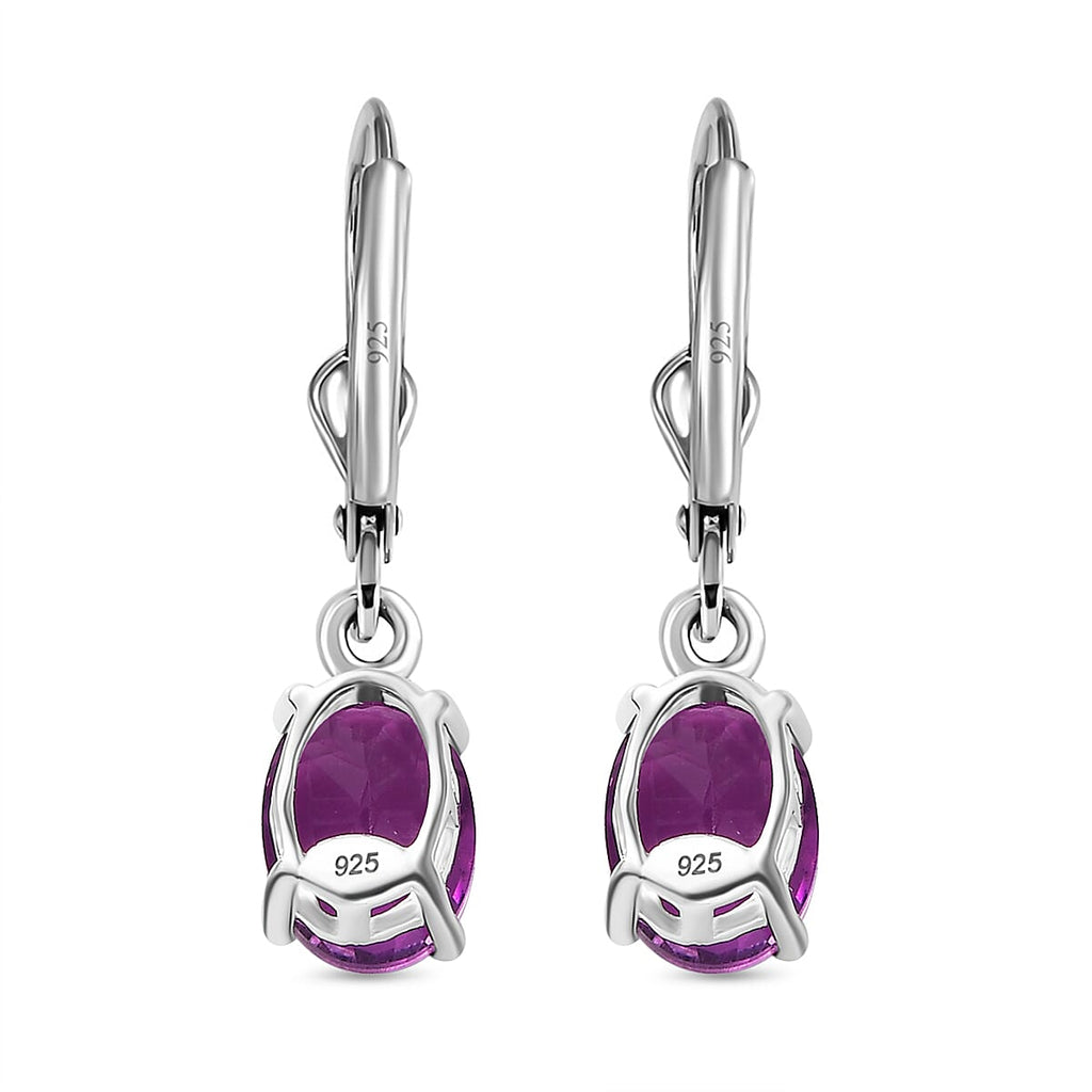 Rubellite Colour Quartz Lever Back Earrings Sterling Silver  3.00  Ct.