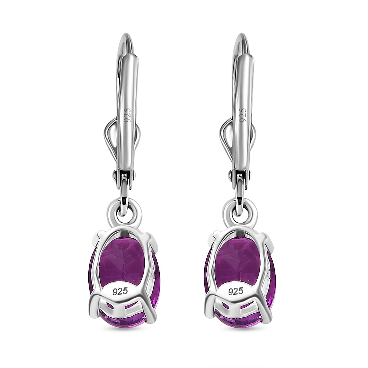 Rubellite Colour Quartz Lever Back Earrings in Sterling Silver 3.00  Ct. 7859887 5