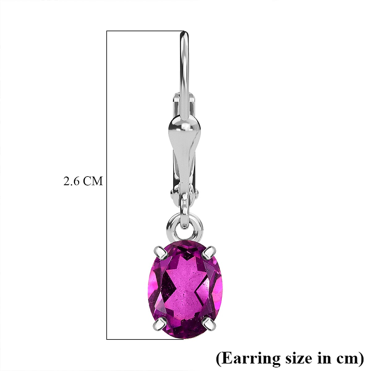 Rubellite Colour Quartz Lever Back Earrings in Sterling Silver 3.00  Ct. 7859887 6
