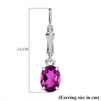 Rubellite Colour Quartz Lever Back Earrings Sterling Silver  3.00  Ct.