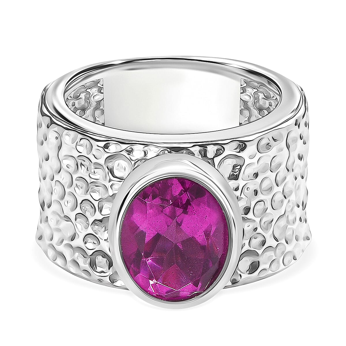 Kunzite Triplet Quartz Designer Hammered Ring 2.84 Ct. V32700439 0