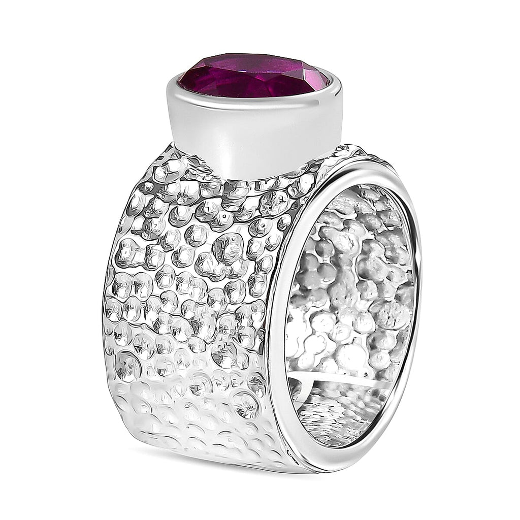 Kunzite Triplet Quartz Designer Hammered Ring 2.84 Ct.