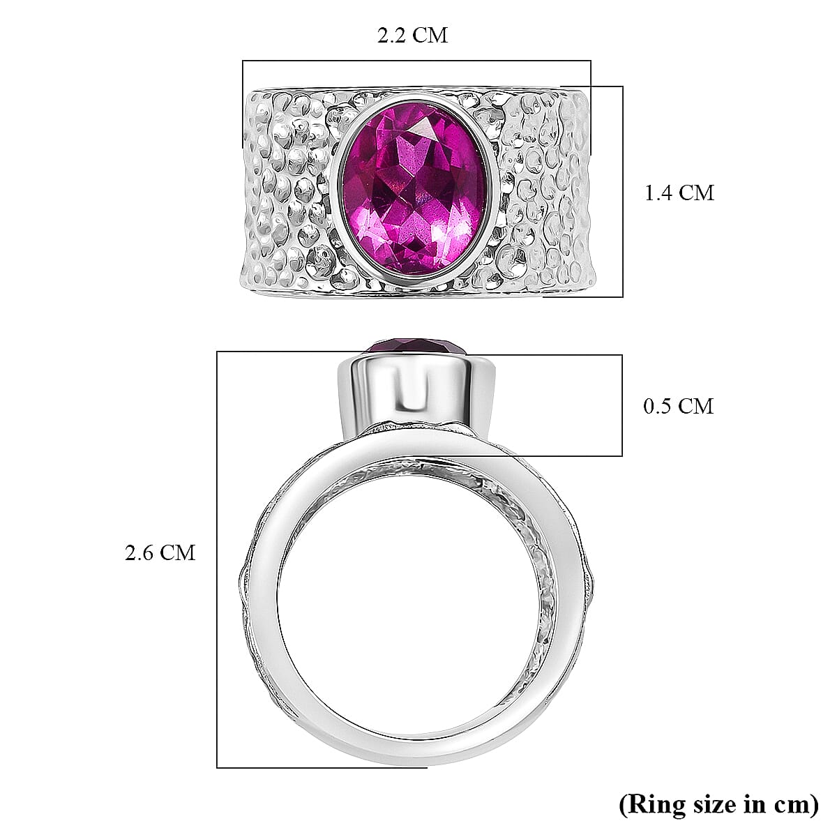 Kunzite Triplet Quartz Designer Hammered Ring 2.84 Ct. V32700439 6