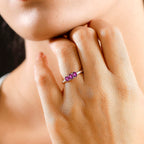 African Ruby Trilogy Ring in Sterling Silver