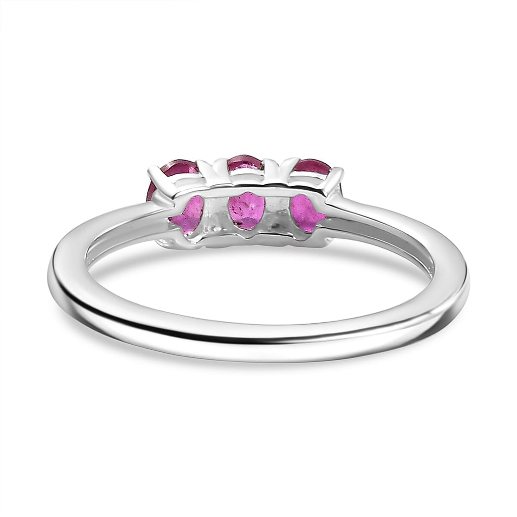 African Ruby Trilogy Ring in Sterling Silver