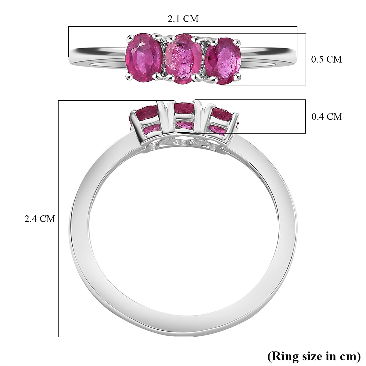 African Ruby Trilogy Ring in Sterling Silver 7979916 5