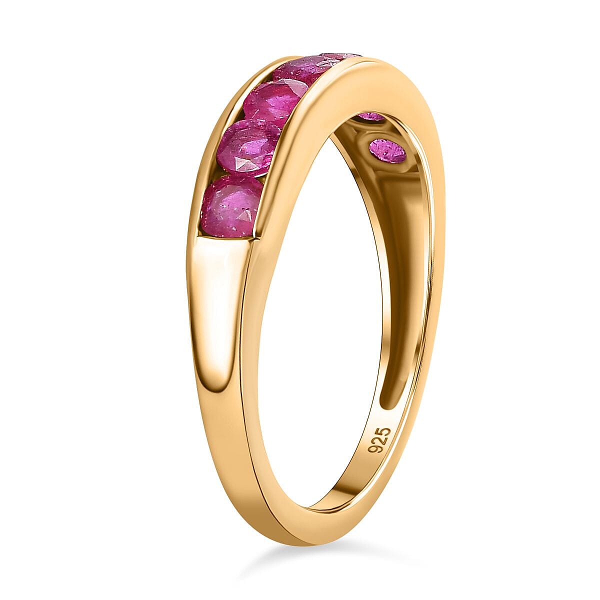 African Ruby Eternity Band Ring in 14K YG Overlay Sterling Silver 1.28 Ct 7800683 3