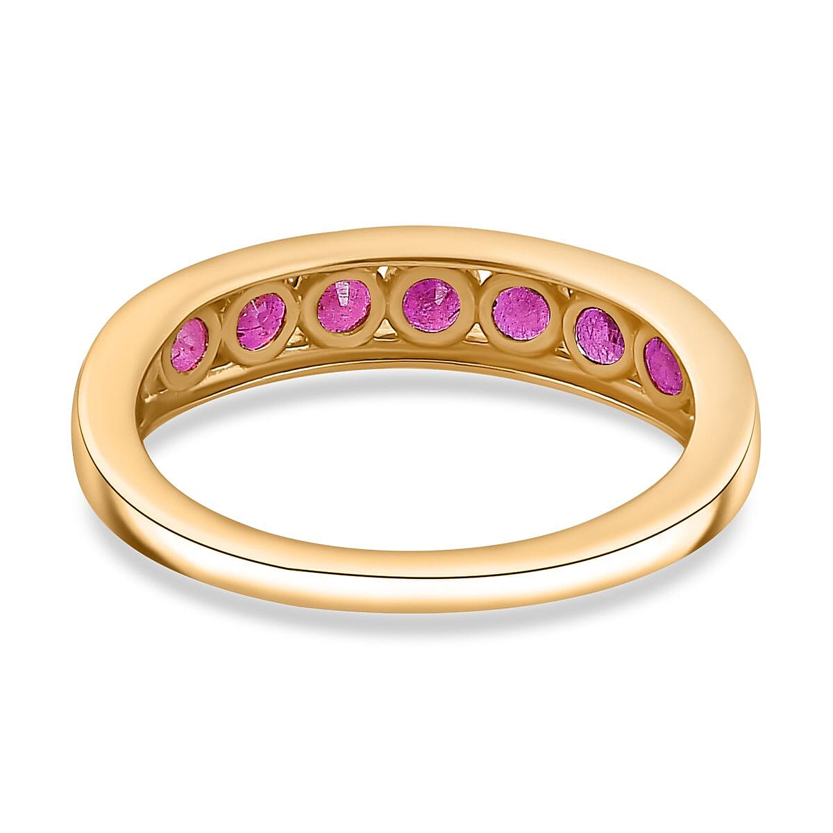 African Ruby Eternity Band Ring in 14K YG Overlay Sterling Silver 1.28 Ct 7800683 4