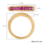 African Ruby Eternity Band Ring in 14K YG Overlay Sterling Silver 1.28 Ct