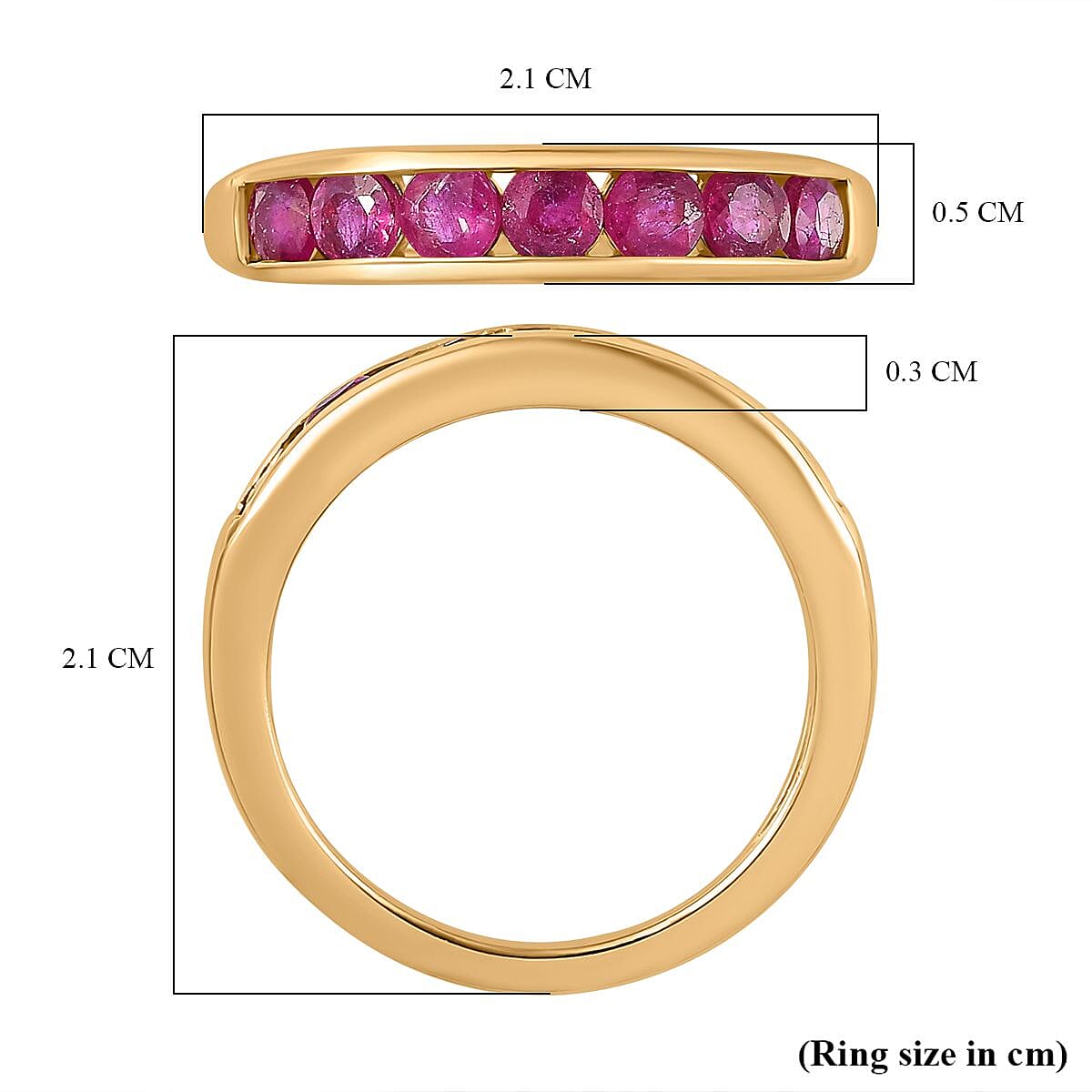 African Ruby Eternity Band Ring in 14K YG Overlay Sterling Silver 1.28 Ct 7800683 5