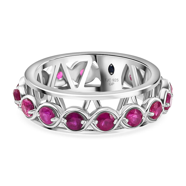 GP Multi Tourmaline Band Ring in Rhodium Overlay Sterling Silver 7855094 1