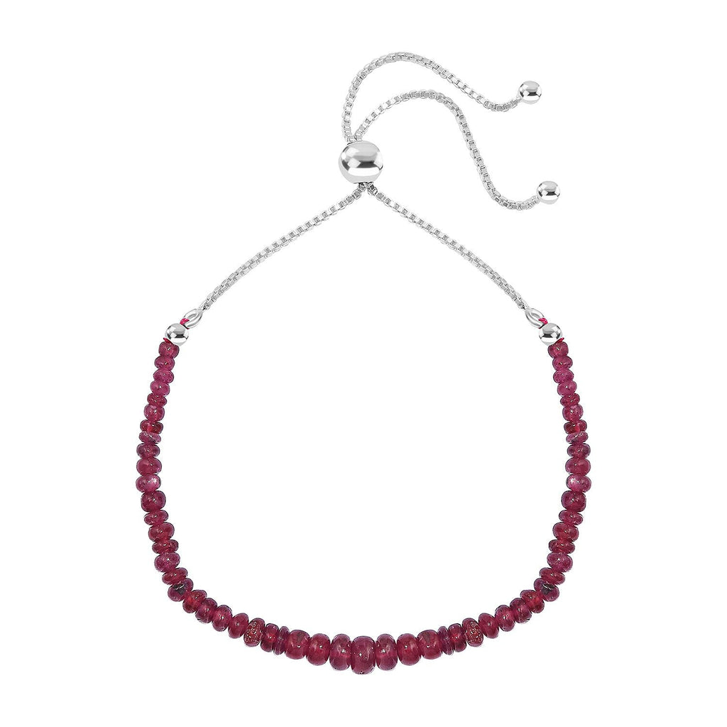 African Ruby Bracelet (Size - 10.5) Sterling Silver 21.07 Ct.