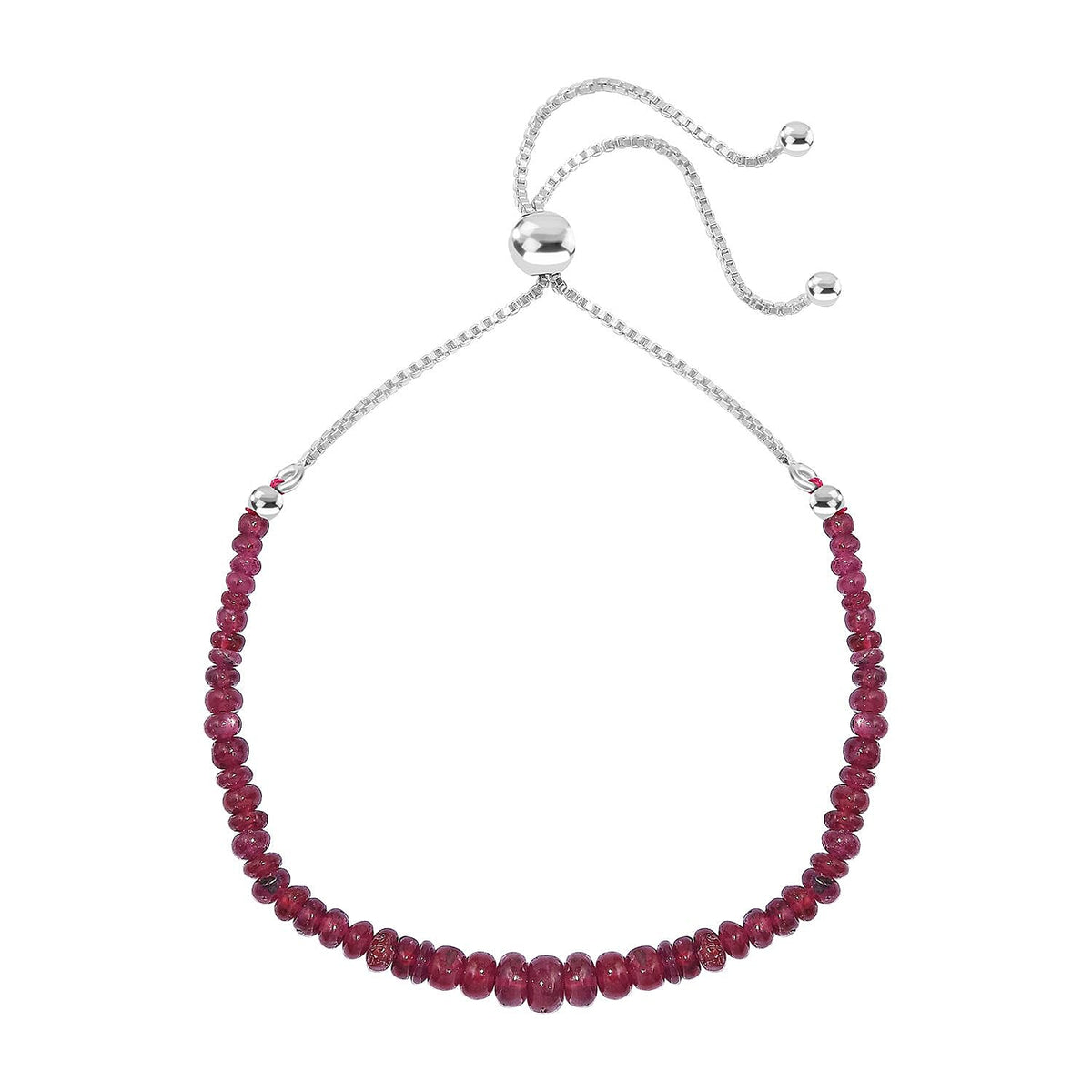 African Ruby Bracelet (Size - 10.5) Sterling Silver 8036824 0