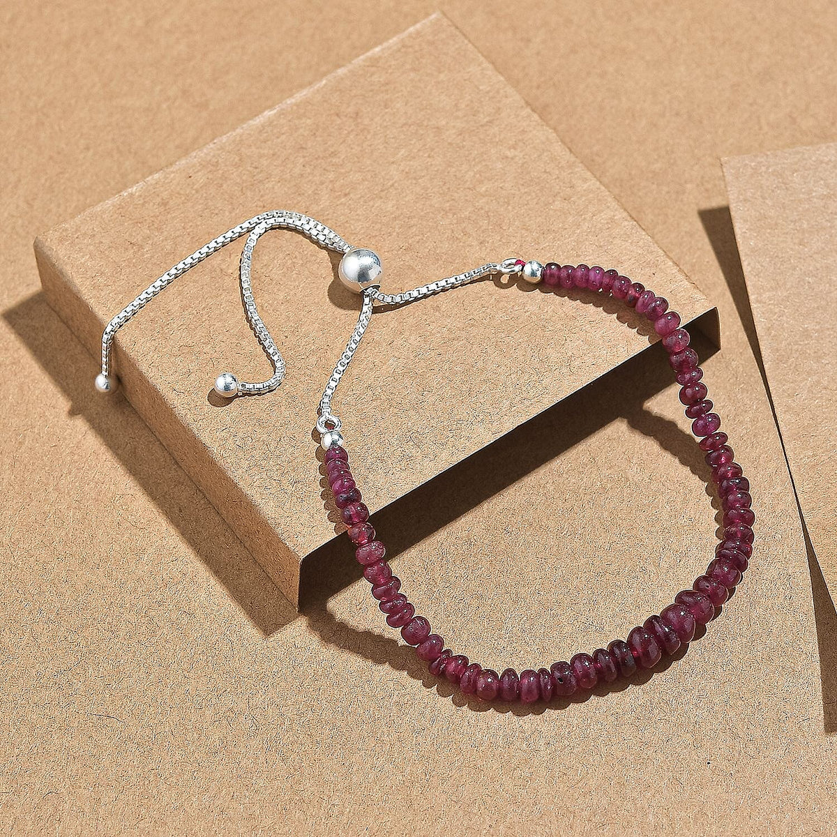 African Ruby Bracelet (Size - 10.5) Sterling Silver 8036824 1