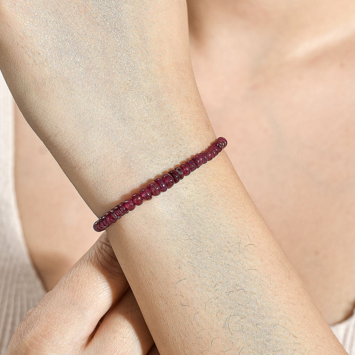 African Ruby Bracelet (Size - 10.5) Sterling Silver 8036824 2