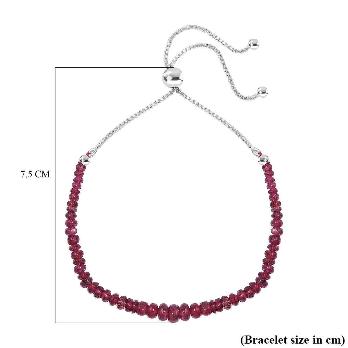 African Ruby Bracelet (Size - 10.5) Sterling Silver 8036824 4