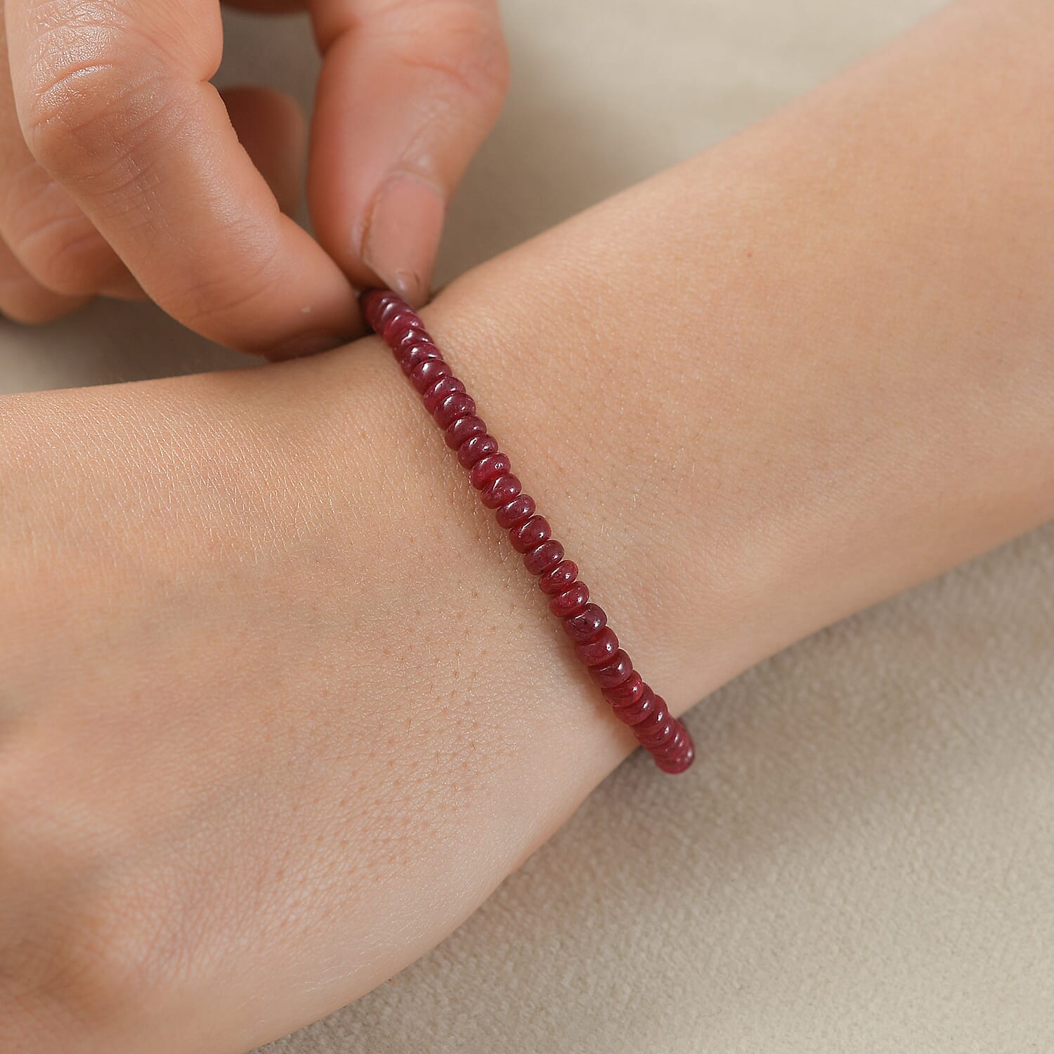 African Ruby Bracelet (Size - 7.5-2 Ext.) in Yellow Gold Plated Sterling Silver 36.60 Ct. 8058964 3