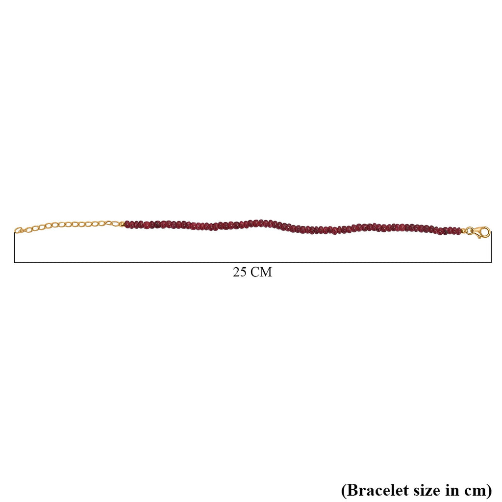 African Ruby Bracelet (Size - 7.5-2 Ext.) in Yellow Gold Plated Sterling Silver 36.60 Ct.
