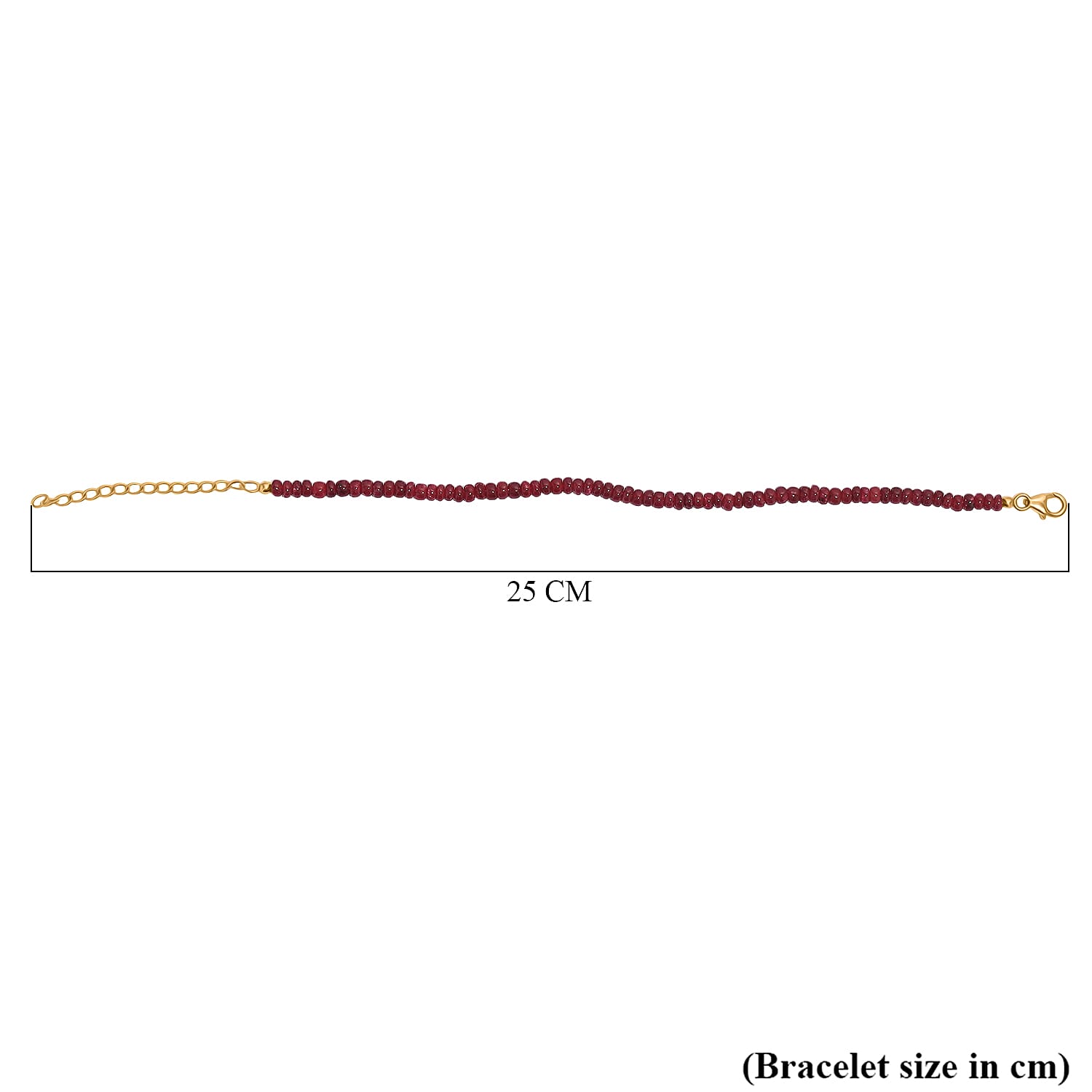 African Ruby Bracelet (Size - 7.5-2 Ext.) in Yellow Gold Plated Sterling Silver 36.60 Ct. 8058964 5
