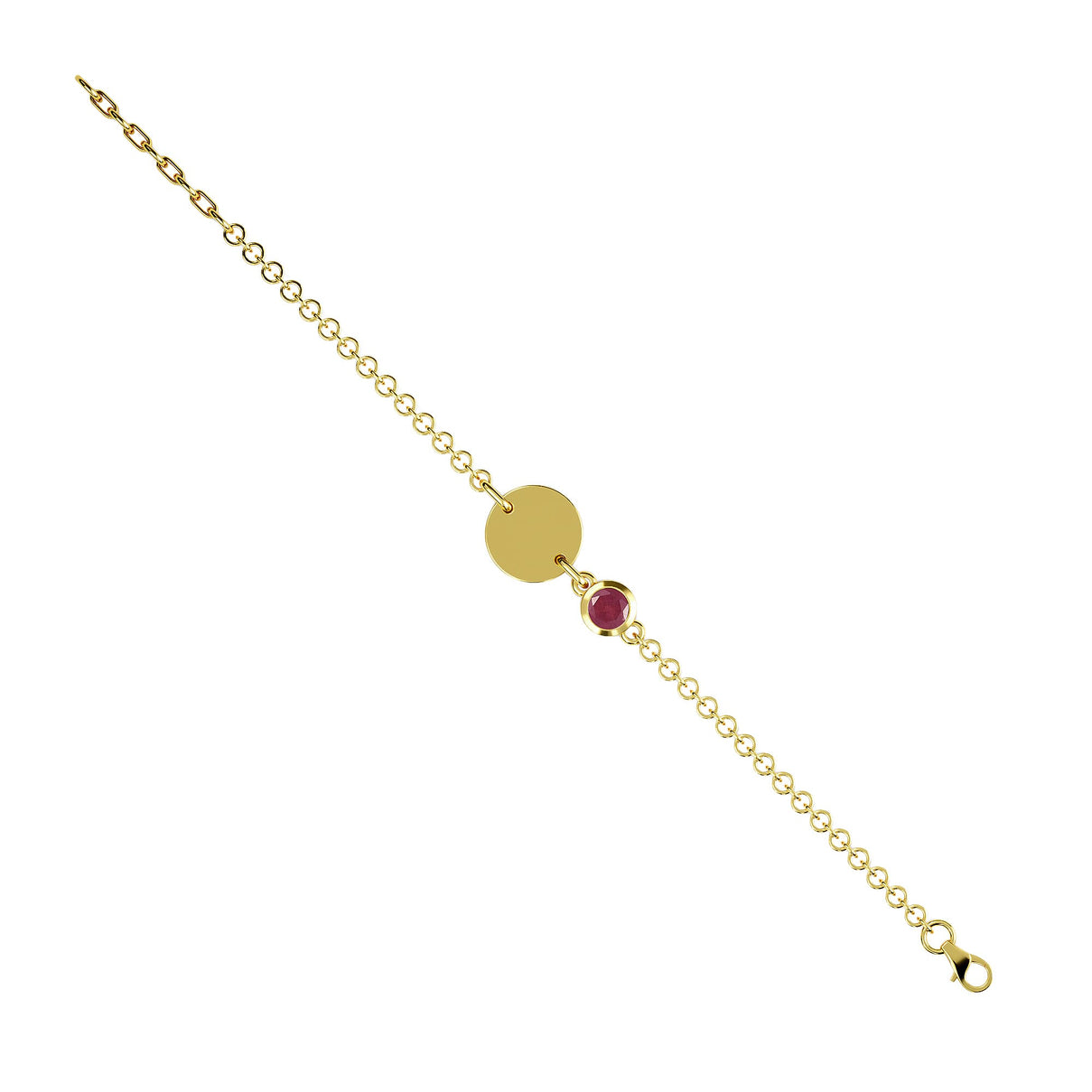 African Ruby Bracelet in Gold Plated Sterling Silver 3627350 2