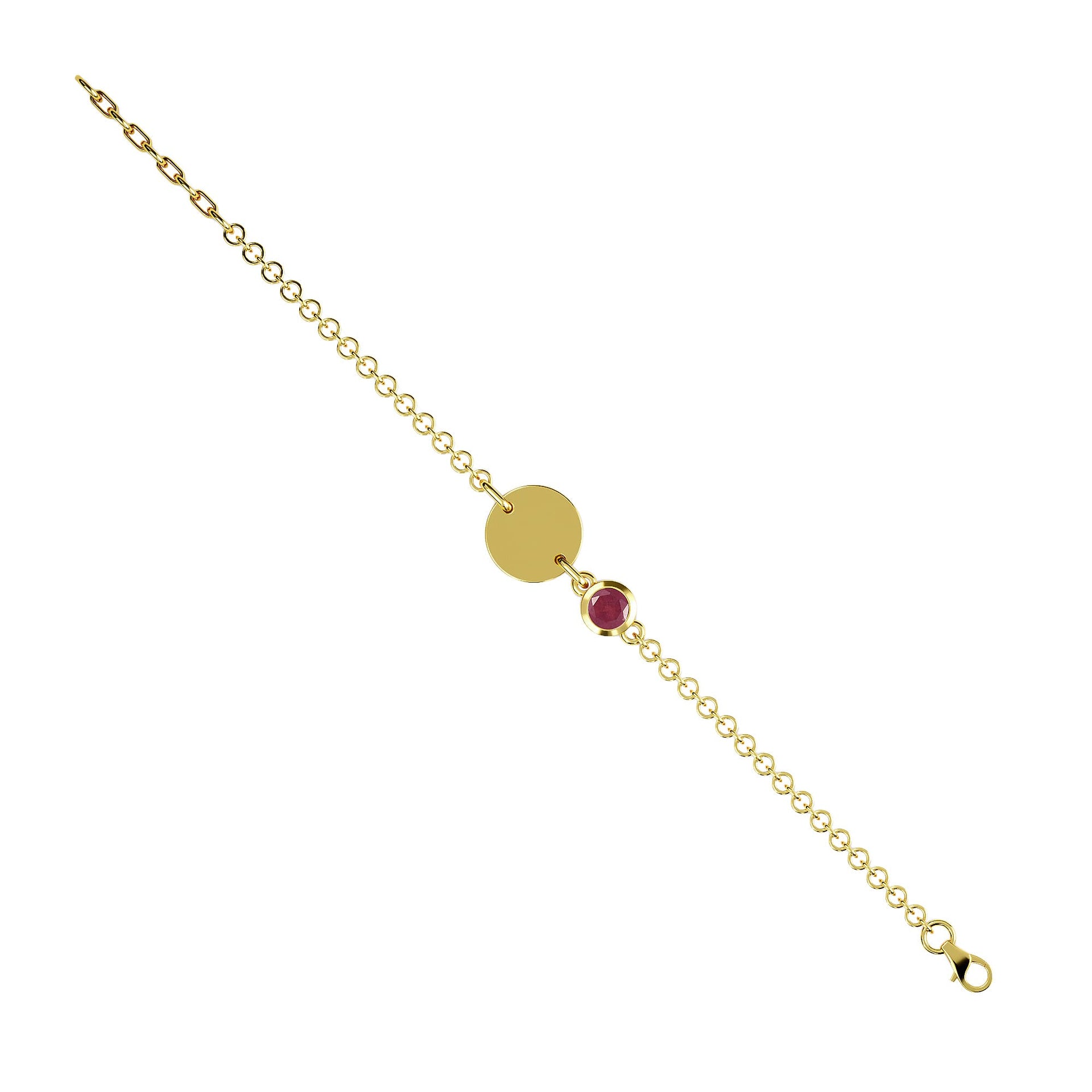 African Ruby Bracelet in Gold Plated Sterling Silver 3627350 2